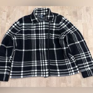Chaps Black and White Plaid Blazer